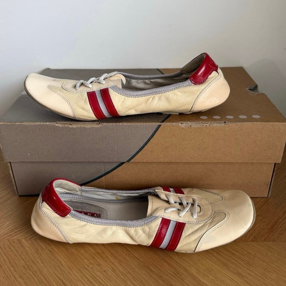 Prada Sport Women Lace Up Ballet Flats- SZ 37.5 / US 7.5 - Picture 12 of 16